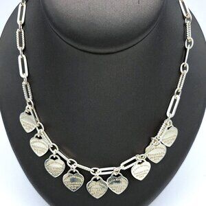 Tiffany & Co. Multi Heart Tag Necklace 17.5"  .925